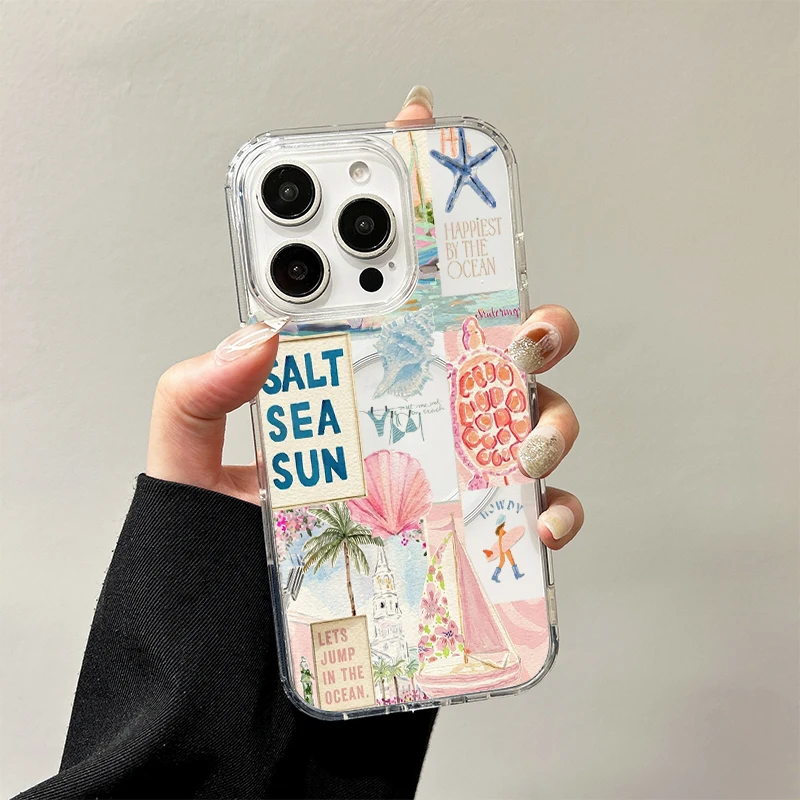 Nautical Sea Star Shell Sailboat Phone Case Cover