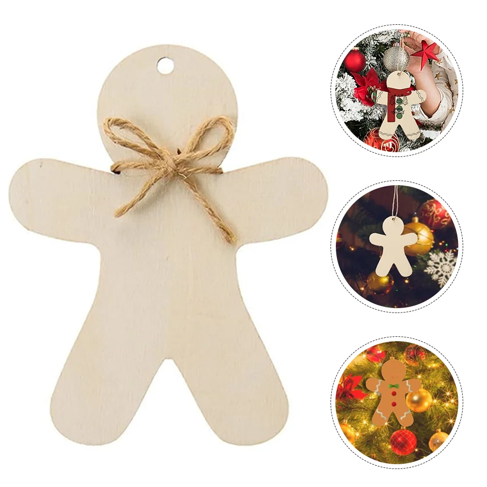 

10 Pcs Christmas Tree Decoration Decorations Hanging Xmas Ornament Piece Set Wooden Pendants Ornaments