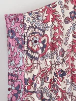 Zevity Women Vintage Floral Print Sleeveless Vest Tops Ladies Open Stitching Casual Clothes Ct332 - Image 6