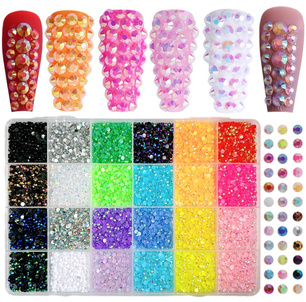 Minimalist Half Round Rhinestones Nail Charms