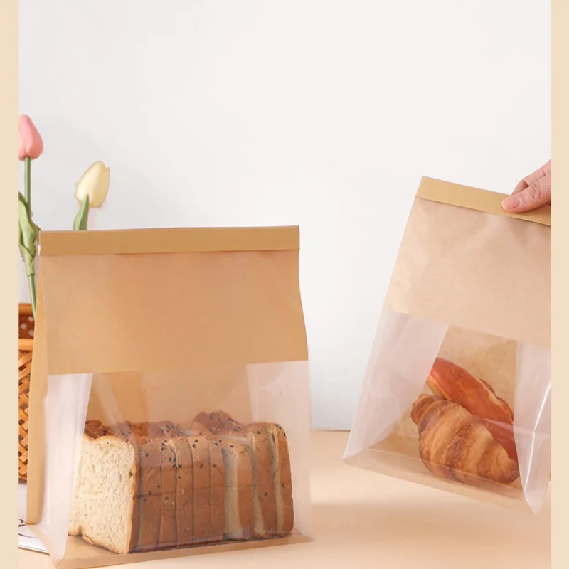 20pcs Kraft Bakery Bags with Clear Window, Reclosable Zipper or Self-Seal Closure, Stan... - SKU KBB01919 - UGI Packaging