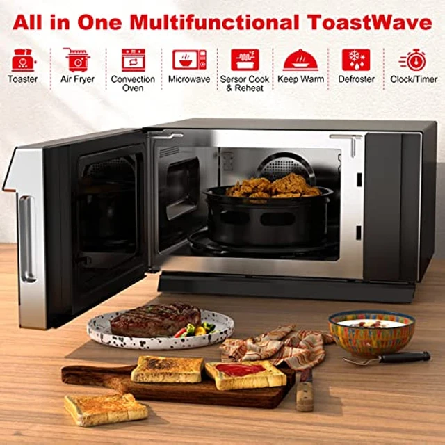 Galanz 1.2 Cu.Ft 4-In-1 Multi-Functional Air Fryer, Convection Oven,  Microwave And Toaster Oven -GTWHG12BKSA10