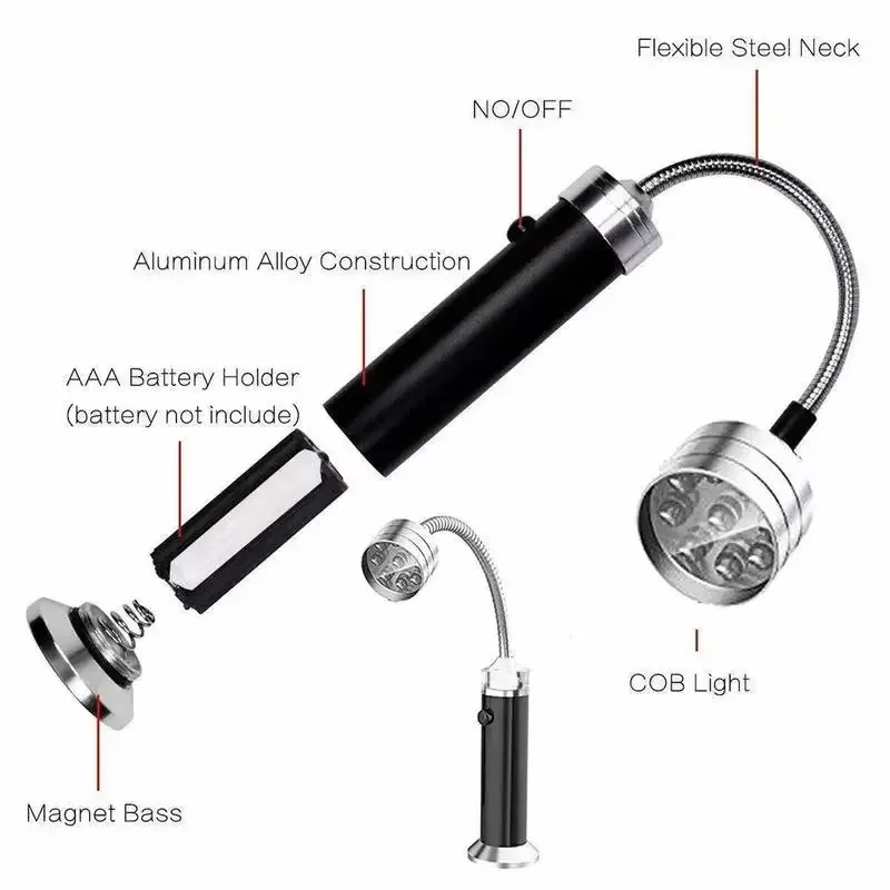 Outdoor BBQ Grill Lights Magnetic Adjustable Flexible 360 Degrees Heat Resistant Gooseneck Lamps