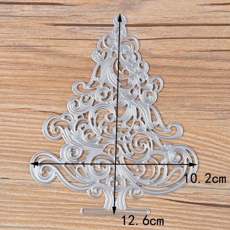 뜨거운 크리스마스 트리 커팅 다이 스텐실 스크랩북 엠보싱 앨범 종이 카드 선물