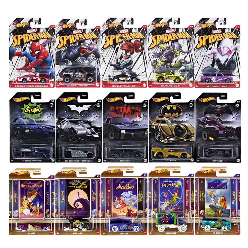 Hot Wheels Entententainment Marvel Spider-Man Camaro Z28 Circle Tracker Sandblaster Dodge Charger Chevy 1:64 Diecast Car Toy Gdg83