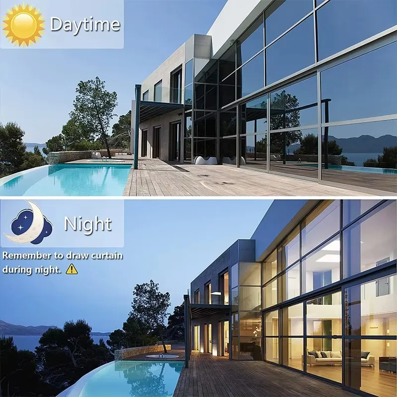 Heat Control Window Film Sun Blackout UV Protection One-Way Privacy Mirror Reflective Film Explosion-Proof PET Material