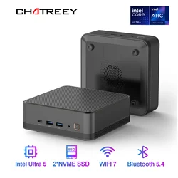 Chatreey Mini PC F2M intel Ultra 5 125H  Gaming Desktop Computer NVME SSD WIFI 7 BT 5.4 HD Windows 11 Pro