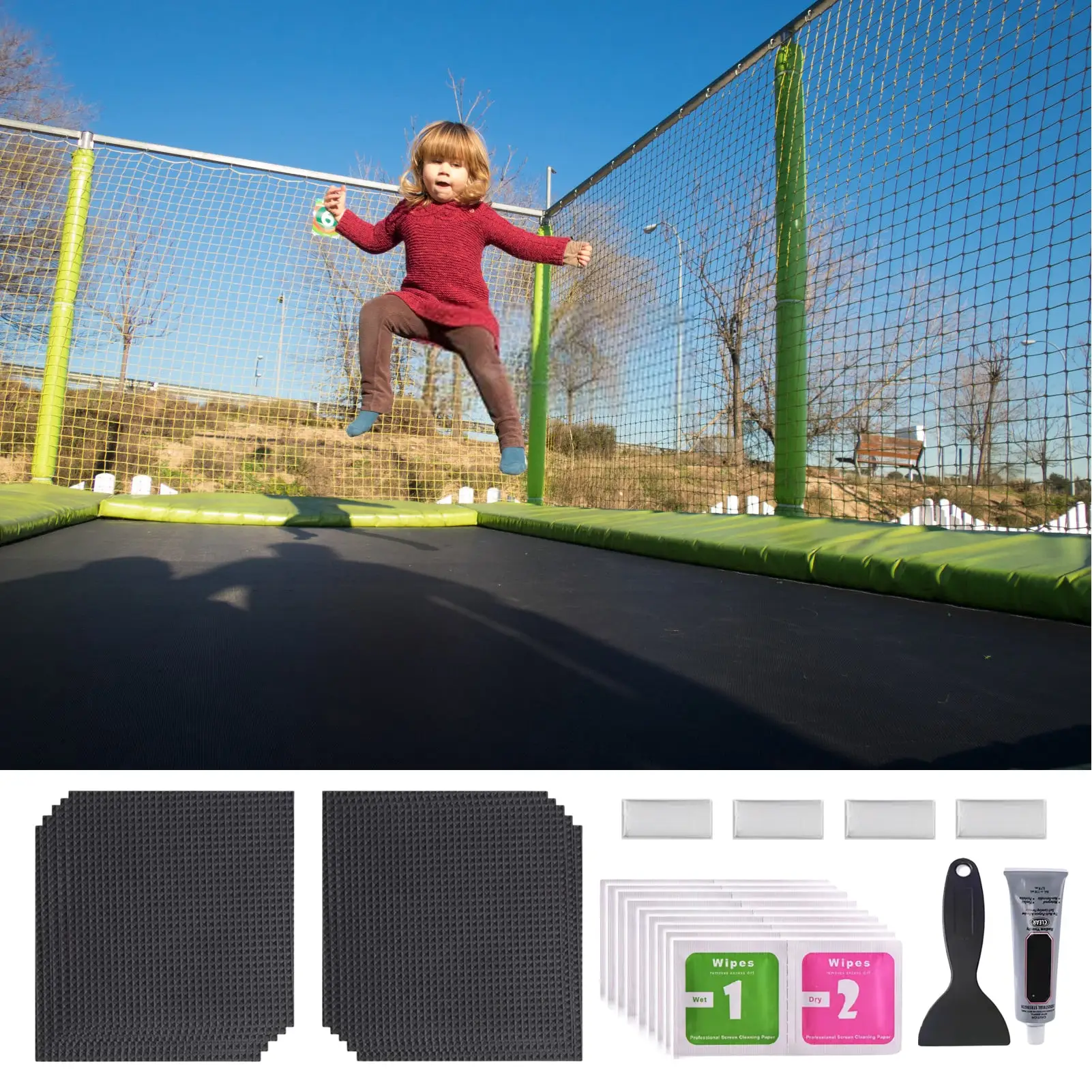 Trampoline Patch Kit 10pcs Repair Trampoline Mat Repair Mat For Holes Or Tears