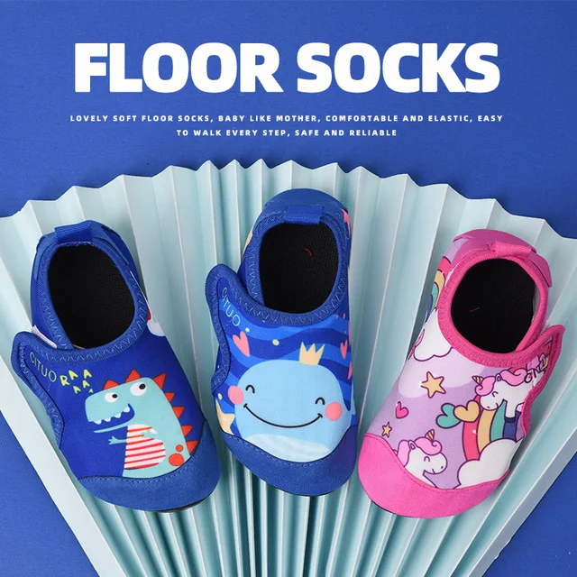 2024 New Children Beach Shoes Water Socks Boys And Girls Home Shoes Baby Indoor Socks Cartoon Unicorn Kids Slippers