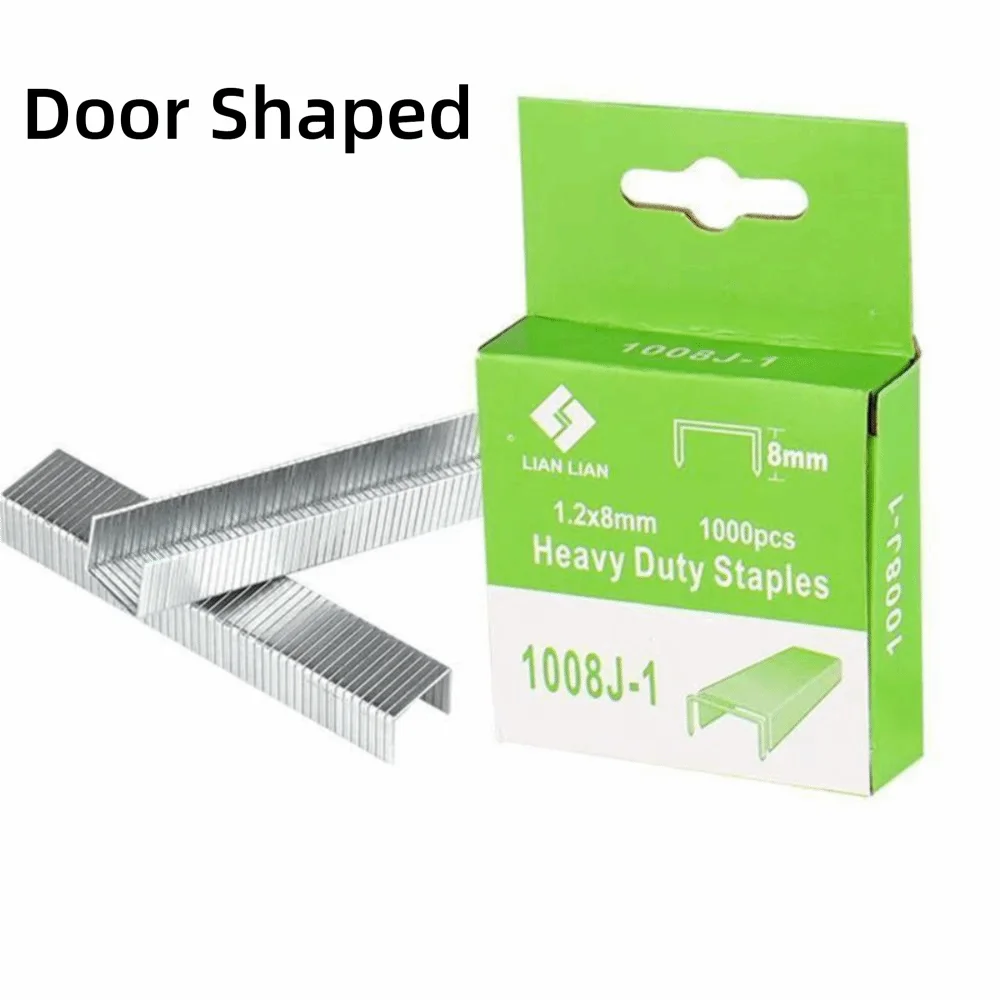 1000Pcs 8/10/12mm 도어형 스테이플 못 스테이플러 기계 액세서리 프레이밍 작업 U자형 스테이플 T자형 스테이플 수공구