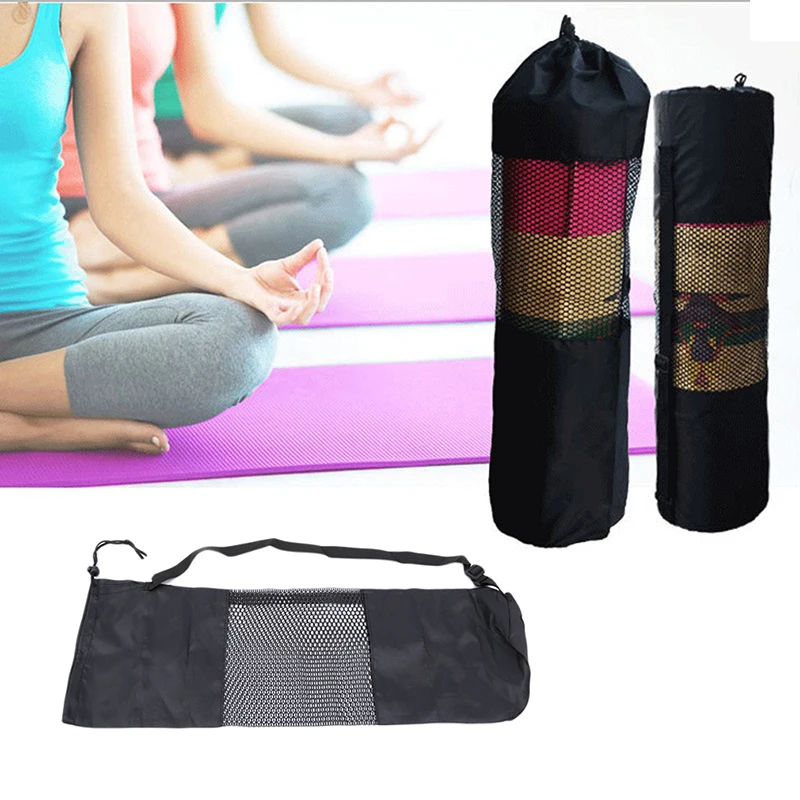 

Convenience Black Backpack Yoga Mat Waterproof Backpack Carrier Mesh Adjustable Strap Sport Tool Gym Bags High Quality