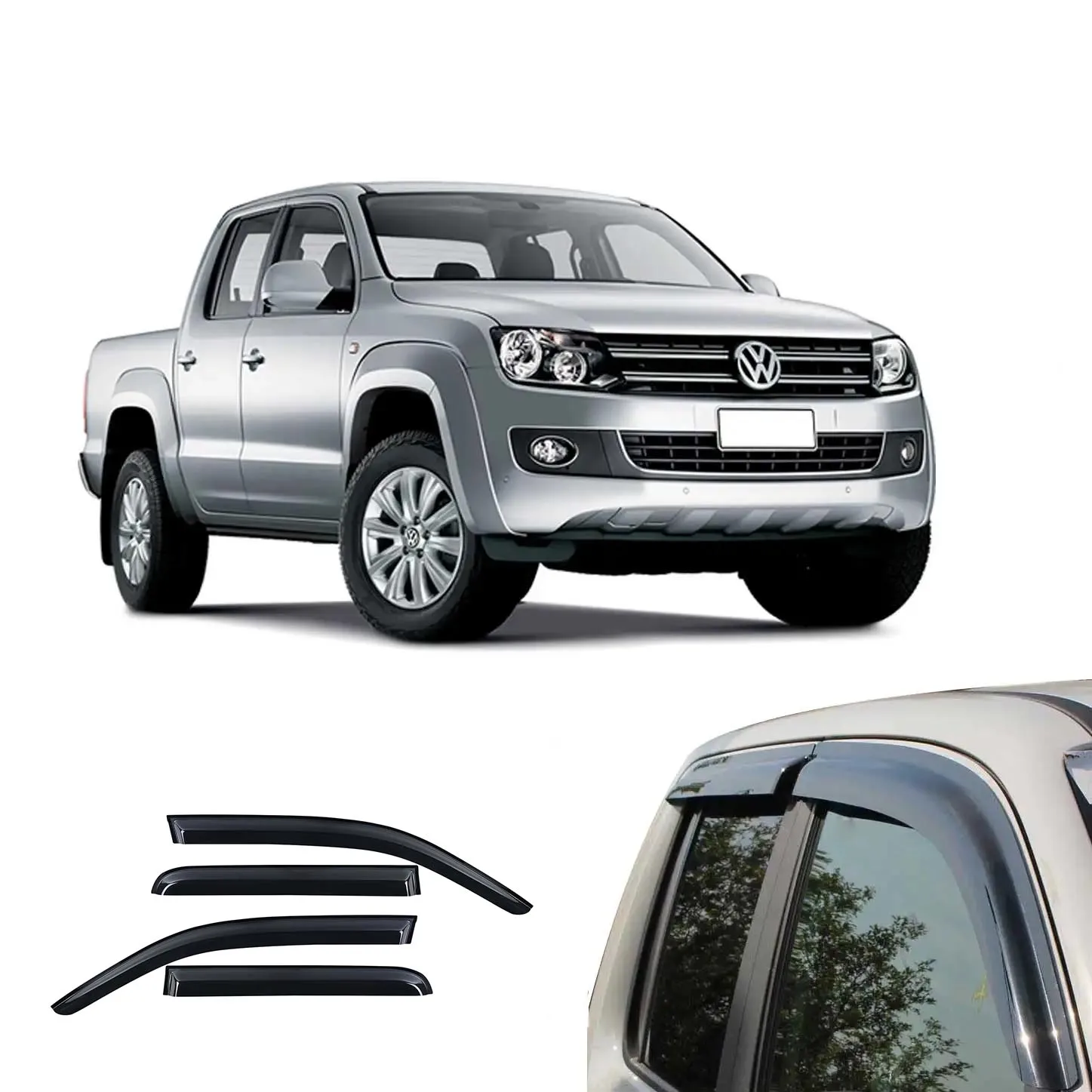 Visiera Finestra Per Deflettori Pioggia Vento Per Vw Amarok 2009-2016 Volkswagen Amarok V6 4 X4 Accessori Auto Pickup Cabina Doppia