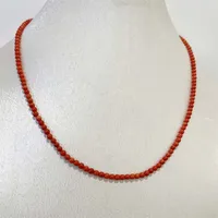 Collier de luxe en corail Orange 3MM pour femmes, petite taille, pierre précieuse, collier d'amour de mariage, bijoux 4