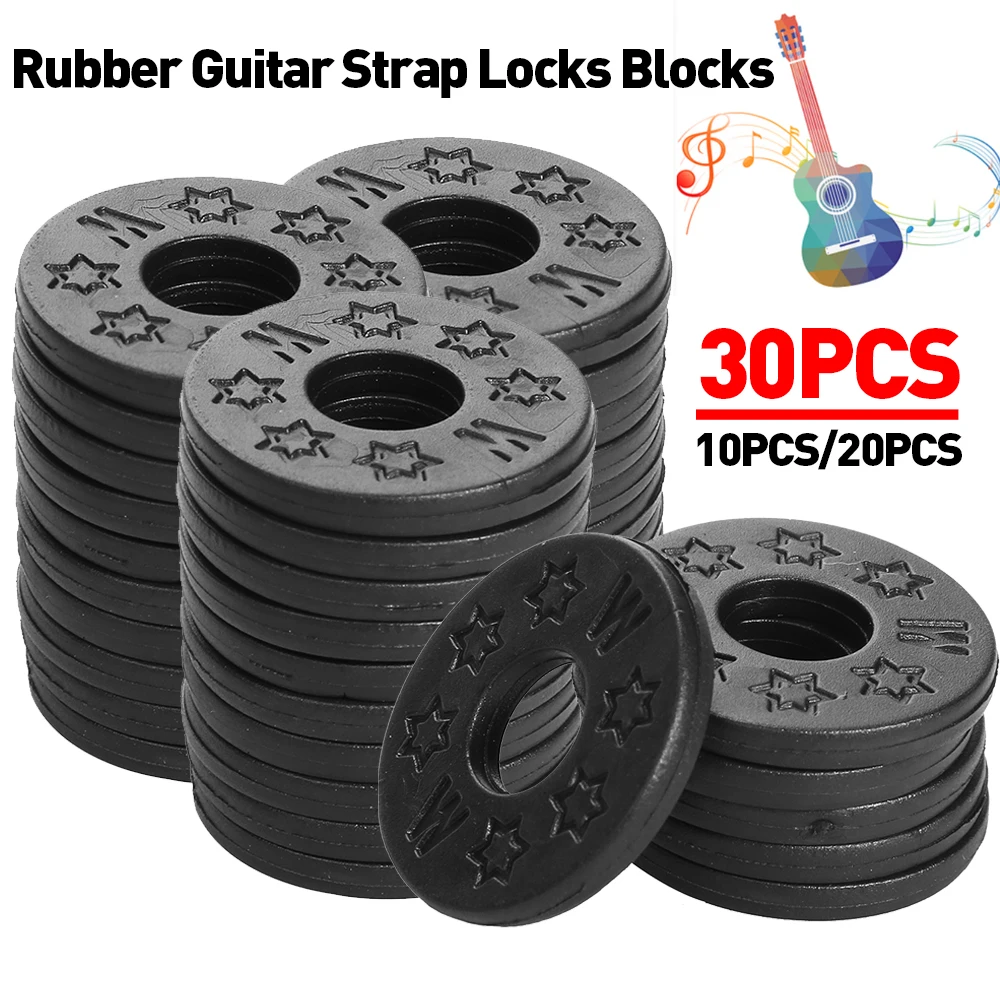 102030PcsRubberGuitarStrapLocksBlocksforAcousticElectric