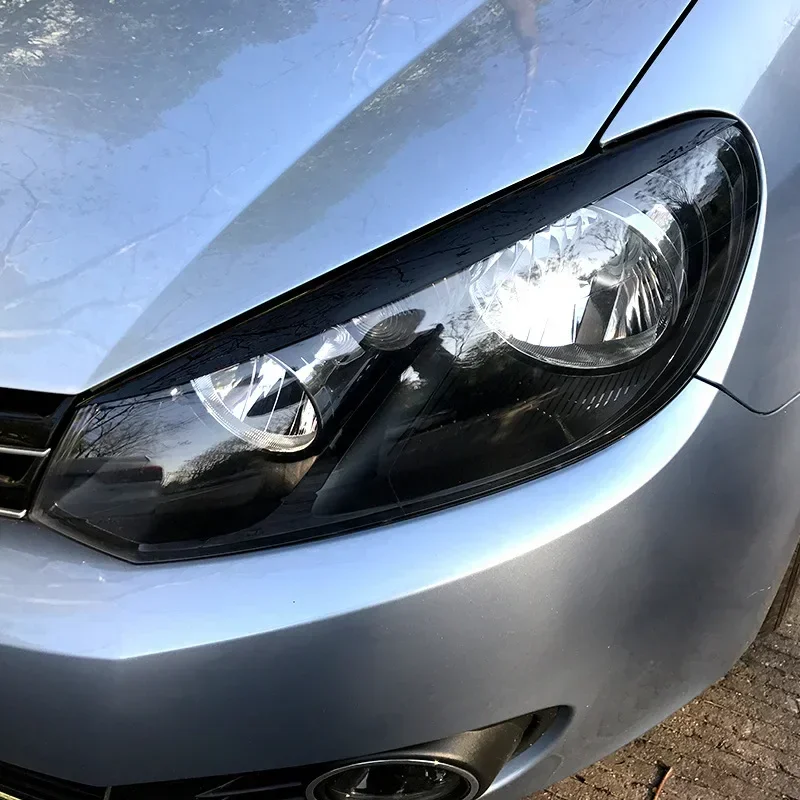 Car Headlight Cover Fit for VW Golf 6 MK6 GTI GTR 2008-2013 Car Accessories Black Headlight Eyebrow Eyelid Cover Decorative Trim