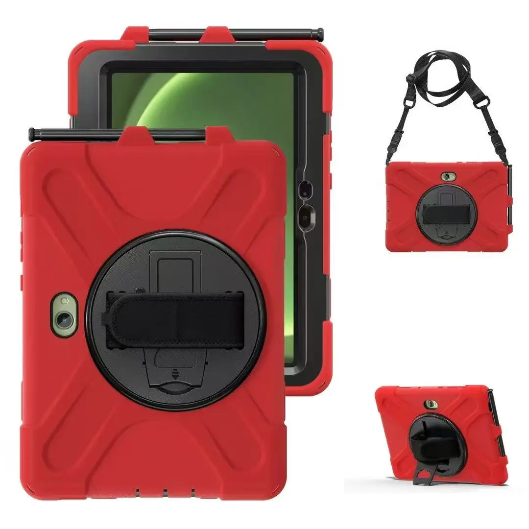 Enhanced Rugged Tablet Case with 360-Degree Rotating Stand and Silicone Shell