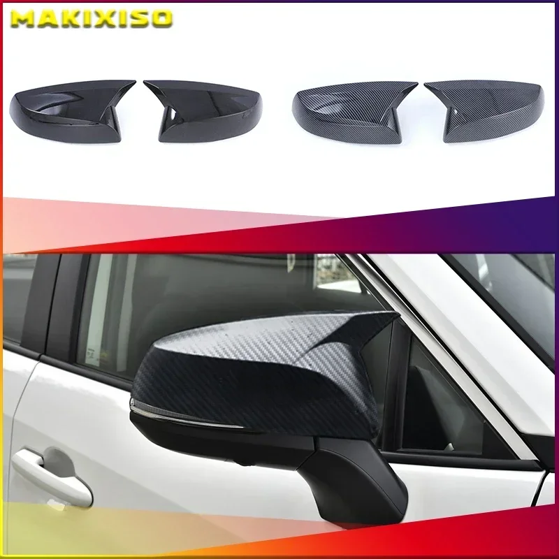

Car Rear View Mirror Cover Cap Carbon Fiber Side Door Mirror Cover Trim For Toyota Tacoma 2016 2017 2018 2019 RAV4 2019 2020