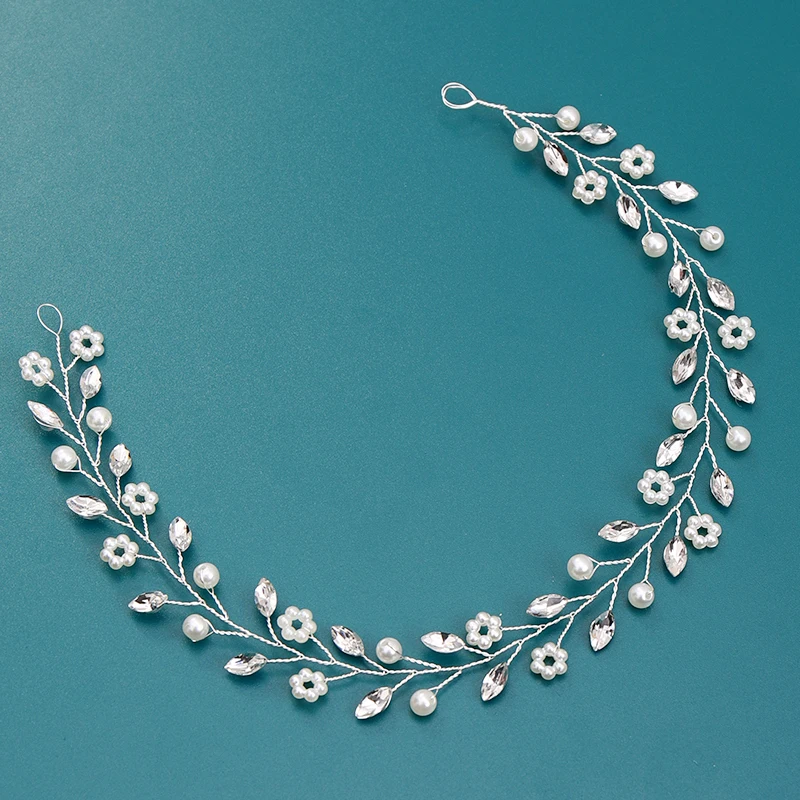 Pearl Crystal Hair Vine Wedding Headband Tiara Bridal Headpiece Women Hair Jewelry Wedding Accessories hair accessories,bridal hair accessories