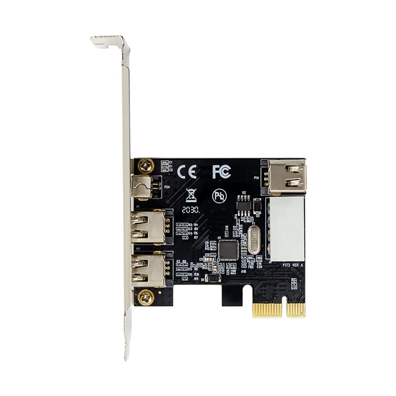 

1 компл. PCI-e 1X IEEE 1394A 4 порта (3 + 1) Firewire адаптер карты 1394 A PCIe с 6-контактным до 4-контактным кабелем IEEE 1394 для рабочего стола