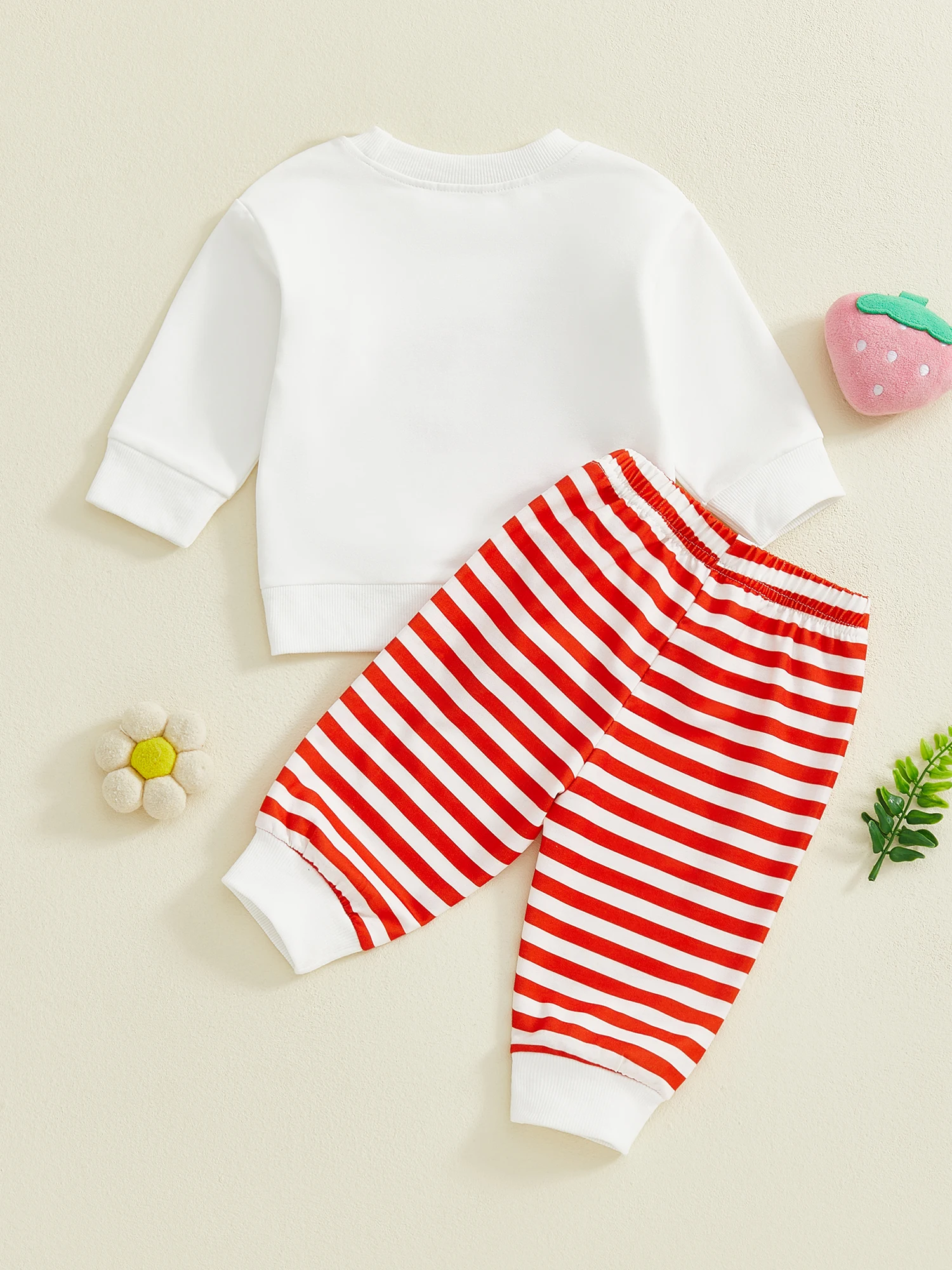 Baby Girl 2Pcs Fall Outfits Long Sleeve Strawberry Letter Print Tops Pants Set Toddler Clothes