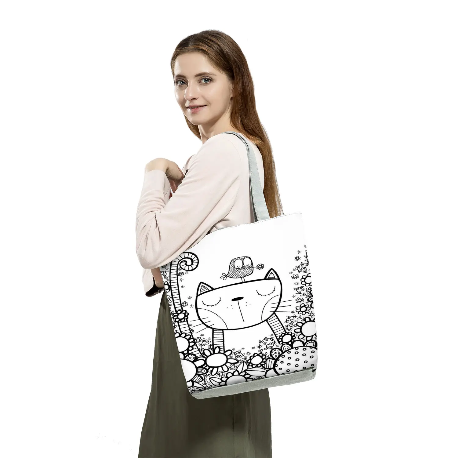 Cute Doraemon Tote Bag Fashion Beach Bag Korean Shoulder Bag