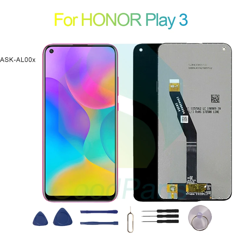 

ЖК-дисплей для HONOR Play 3, экран 6,39 дюйма, ASK-AL00x Play 3, сменный сенсорный дигитайзер в сборе