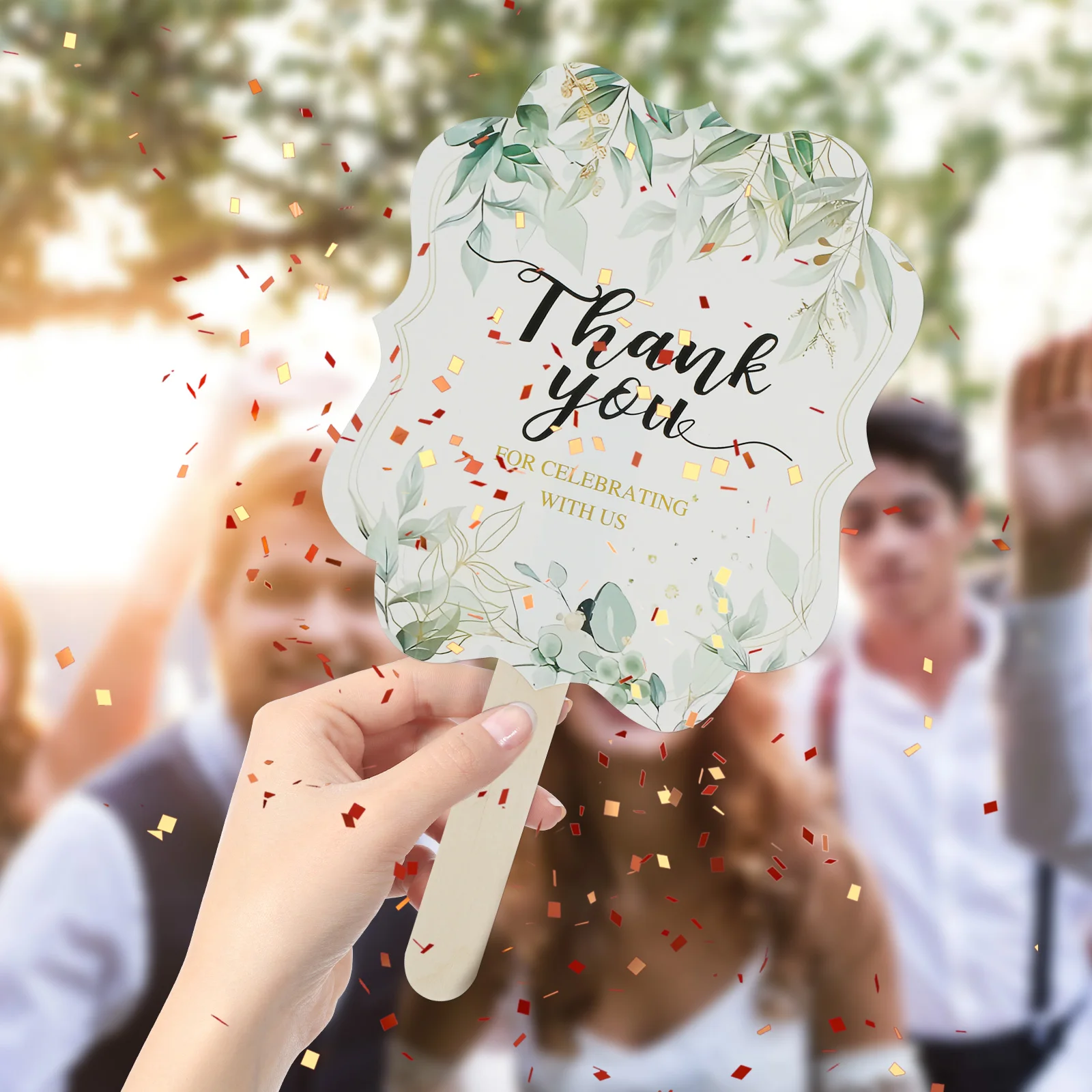 Ventagli Di Carta Personalizzati Per Matrimoni - 50 Pezzi, Bomboniere Pieghevoli Con Nome E Data - Foto 2