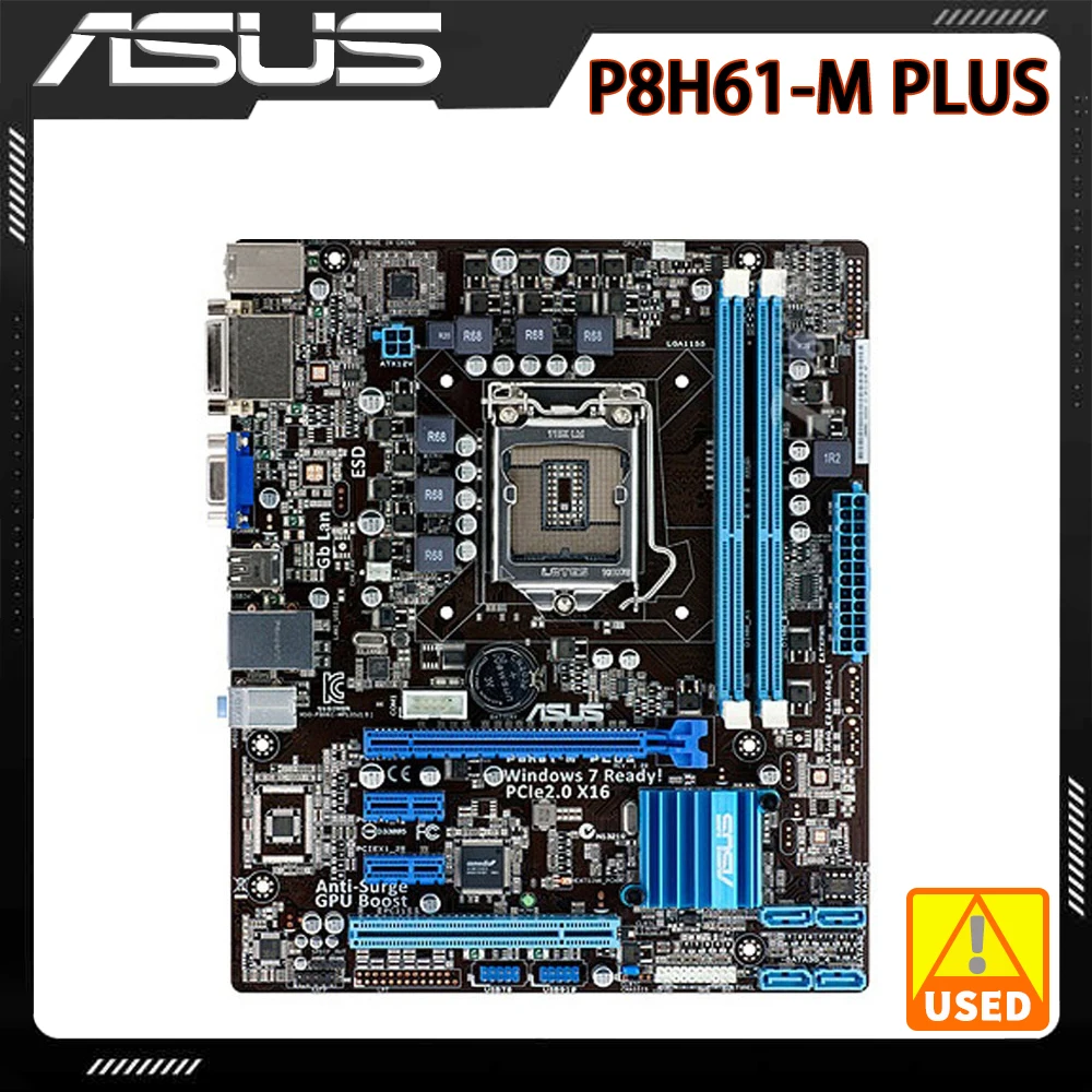 Asus P8h61m Plus Motherboard 1155 Motherboard Ddr3 Support Core I3 I5