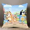 Bluey-B-B-Blueys Pillow Case Pillowcase Anti-dustmite Pillow Invisible zipper silky short plush Sofa cushion cover 2