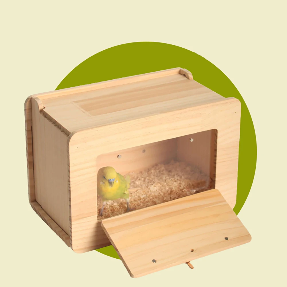 

Parakeet Nesting Box With Hinged Cover Acrylic Transparent Bird Box For Lovebirds Cockatiel Budgie Bird Cage Accessories