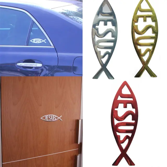 3D car sticker Christian Jesus Fish Symbol