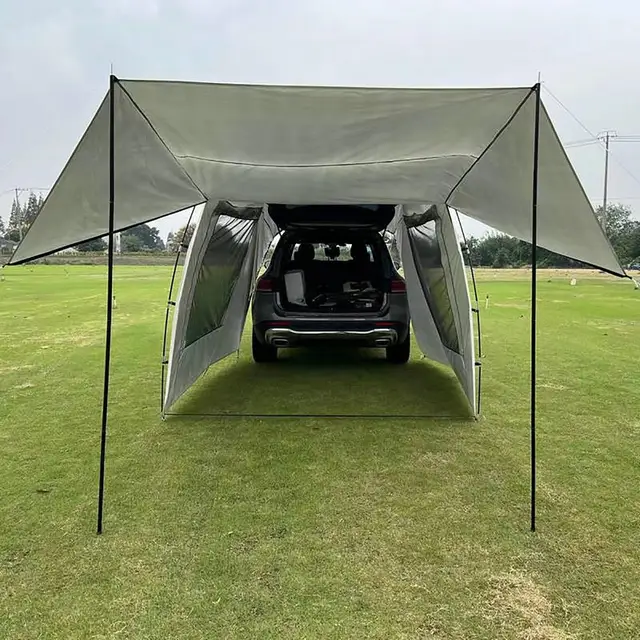 5-6 Person Tent For Car Trunk Sunshade Rainproof Rear Tent Simple Motorhome For Self-driving Tour Barbecue Camping Hiking Tent