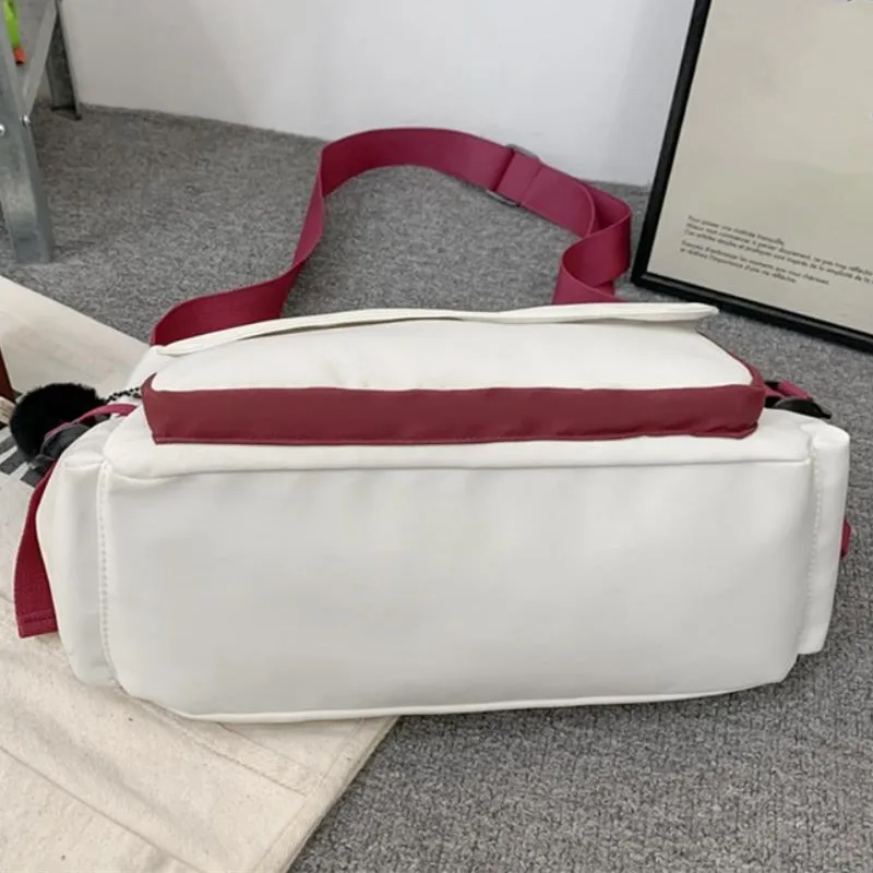 Men's Harajuku Shoulder Bags Waterproof Canvas Crossbody Bags Teen Boys School Messenger Bag