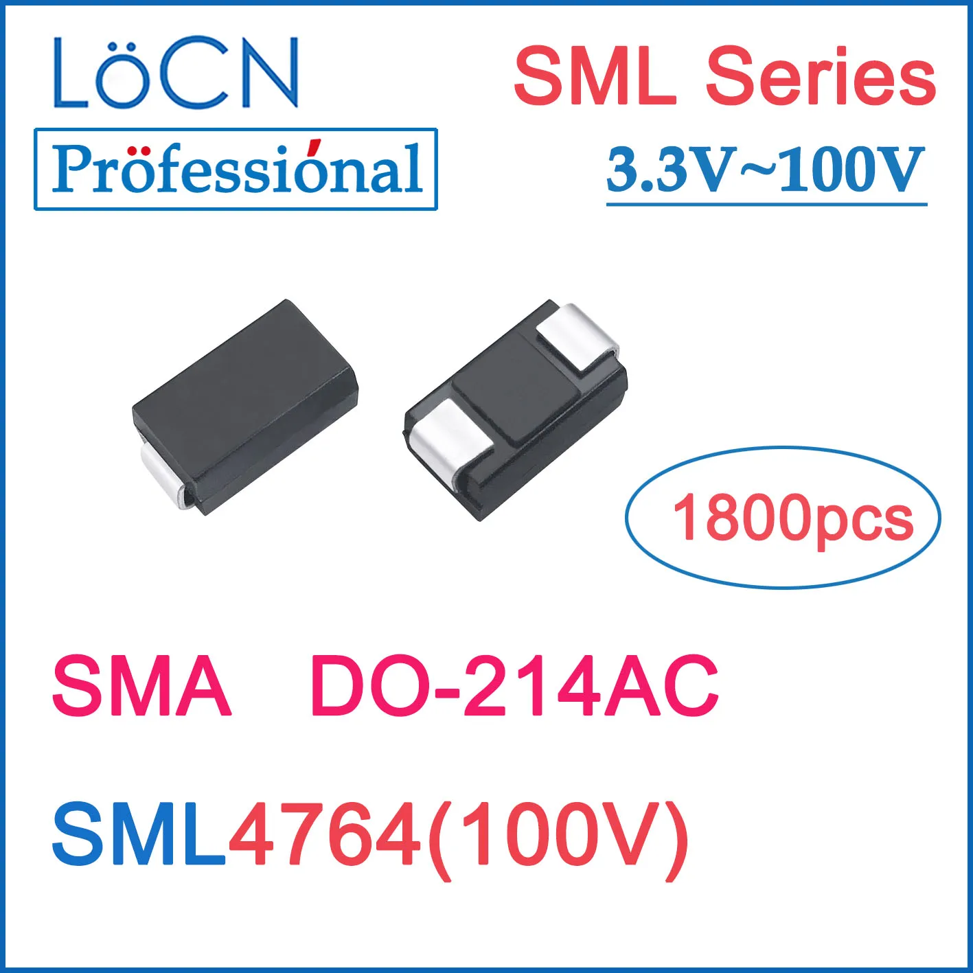 

LOCN 1800pcs SML SML4764 100V SMA DO-214AC SMD High Quality 1N4764 TVS Diode 100V