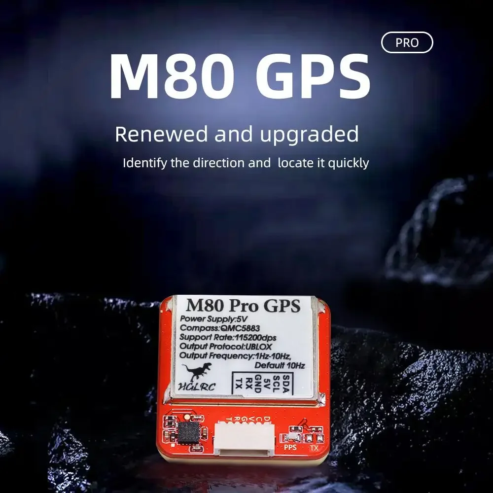 

GPS-модуль HGLRC M80 PRO GLONASS GALILEO QZSS SBAS BDS, компас QMC5883, антенна с коэффициентом усиления для радиоуправляемых летательных аппаратов, FPV дронов дальнего радиуса действия