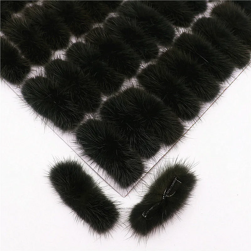 Bowknot Mink Fur Pompoms 28mm*68mm Fluffy Soft Pompones Diy Pompons Keychain Hair Decor Sewing Craft Supplies Gift Wholesale