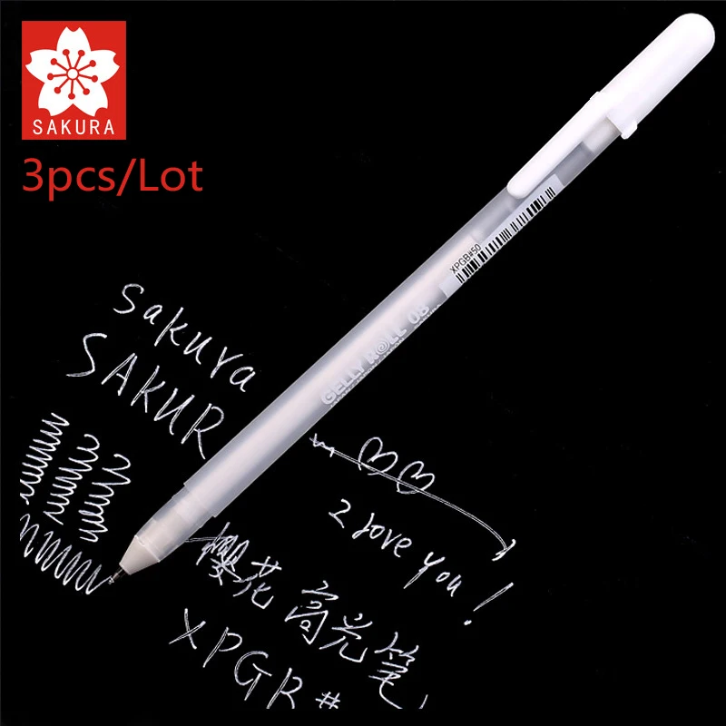 Japan Sakura Gelly Roll Gel Ink Pen Set Gold White Silver Metallic Sketch Highlight Marker Pen Drawing 3pcs/Lot Art Supplies gel pens color pen set colored pens drawing pens