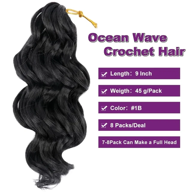 Ocean Wave Crochet Hair All Inch