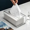 New Clear Acrylic Tissue Box Holder Tissue Dispenser Napkin Holder Car Home Office Desktop Tissue Storage Box Organizer 1