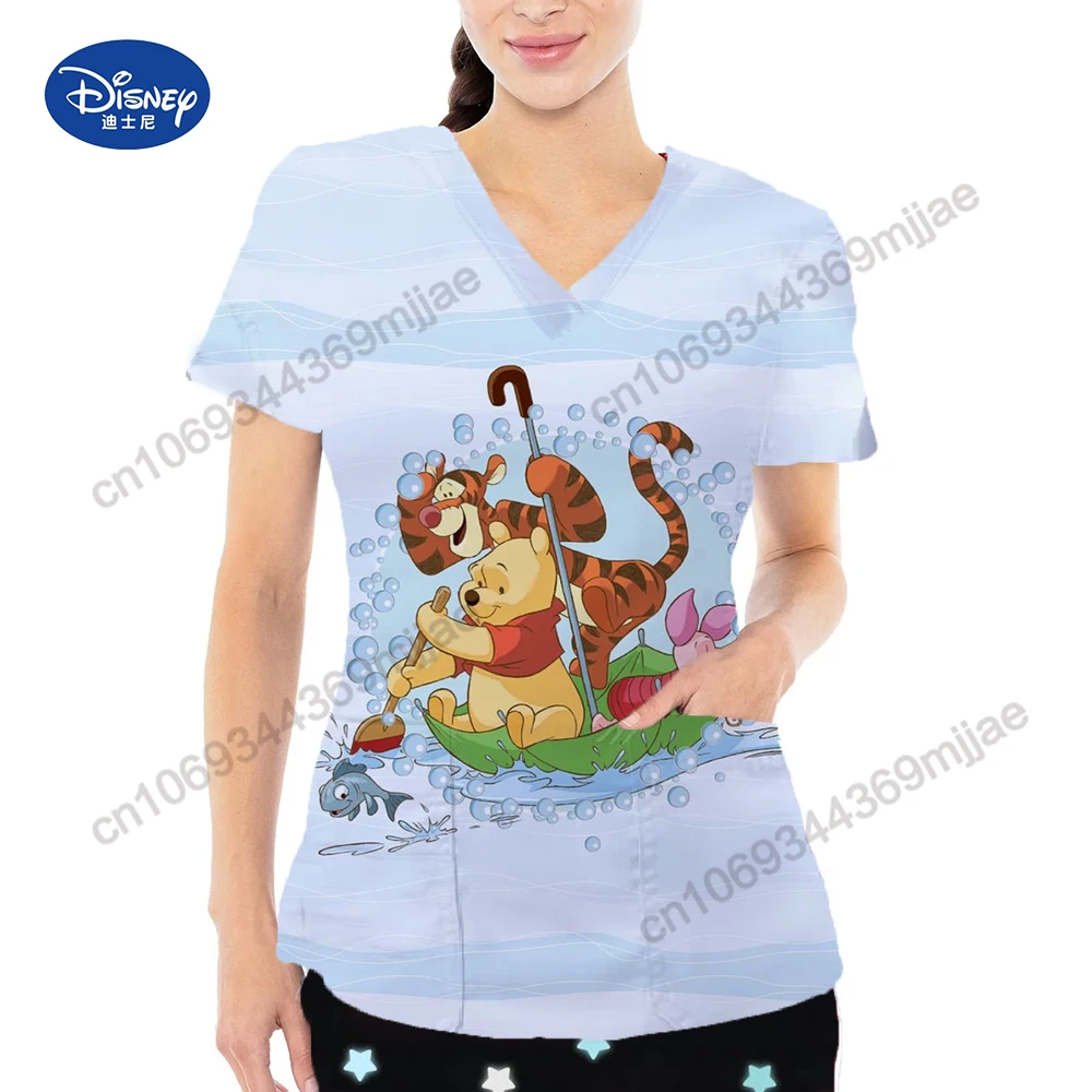 

Disney Pocket V-Neck Comfort Women Top Y2k Woman Clothing Women's Tee Shirt Graphic T Shirts Womens Tops and Blouses Yk2 Tshirt