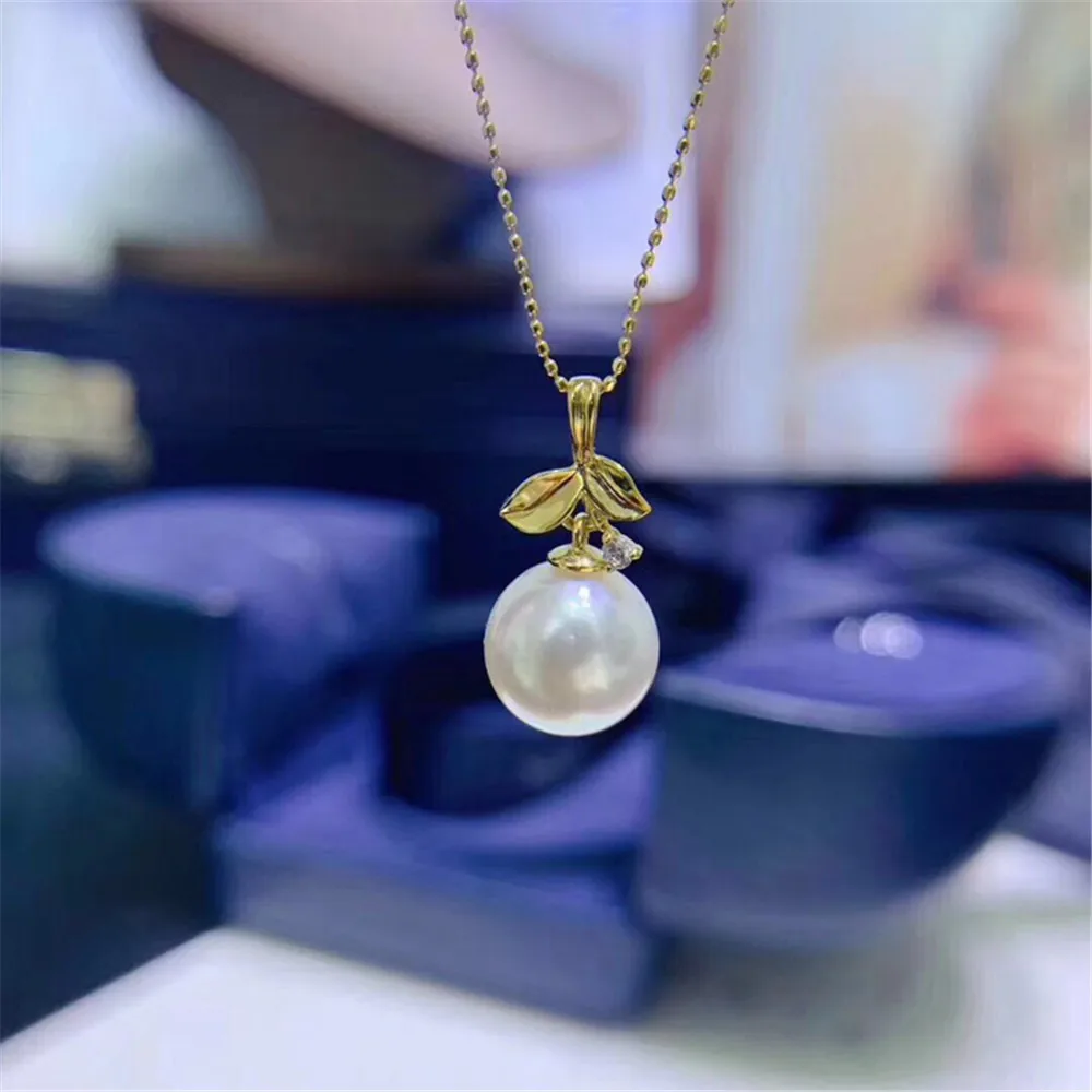 

DIY Pearl Accessories S925 Sterling Silver Pearl Jade Pendant Empty Holder Women's Necklace Pendant with 8-11mm Beads