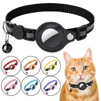 Airtag Cat Collar Anti Lost Safety Breakaway Reflective Cat Collars with Bell Airtag Holder Case for Kitten Cat Accessories 1