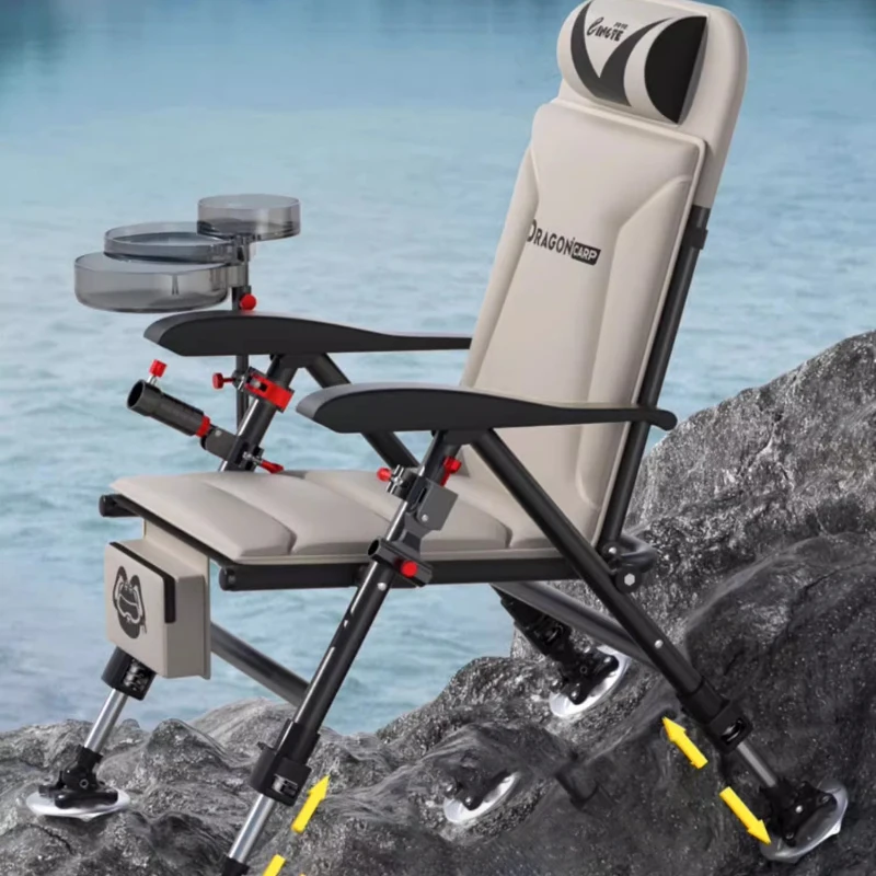 Travel Folding Portable Fishing Chair Multifunctional Reclining Table and Fishing Bench New Model 경량체어 Beach Equipment
