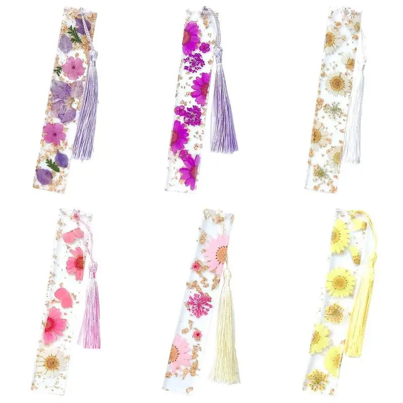 

Creative Epoxy Bookmark Reading Book Mark Daisy Dried Flower Tassel Bookmark Mother'S Day Book Lover Gift Resin Bookmark