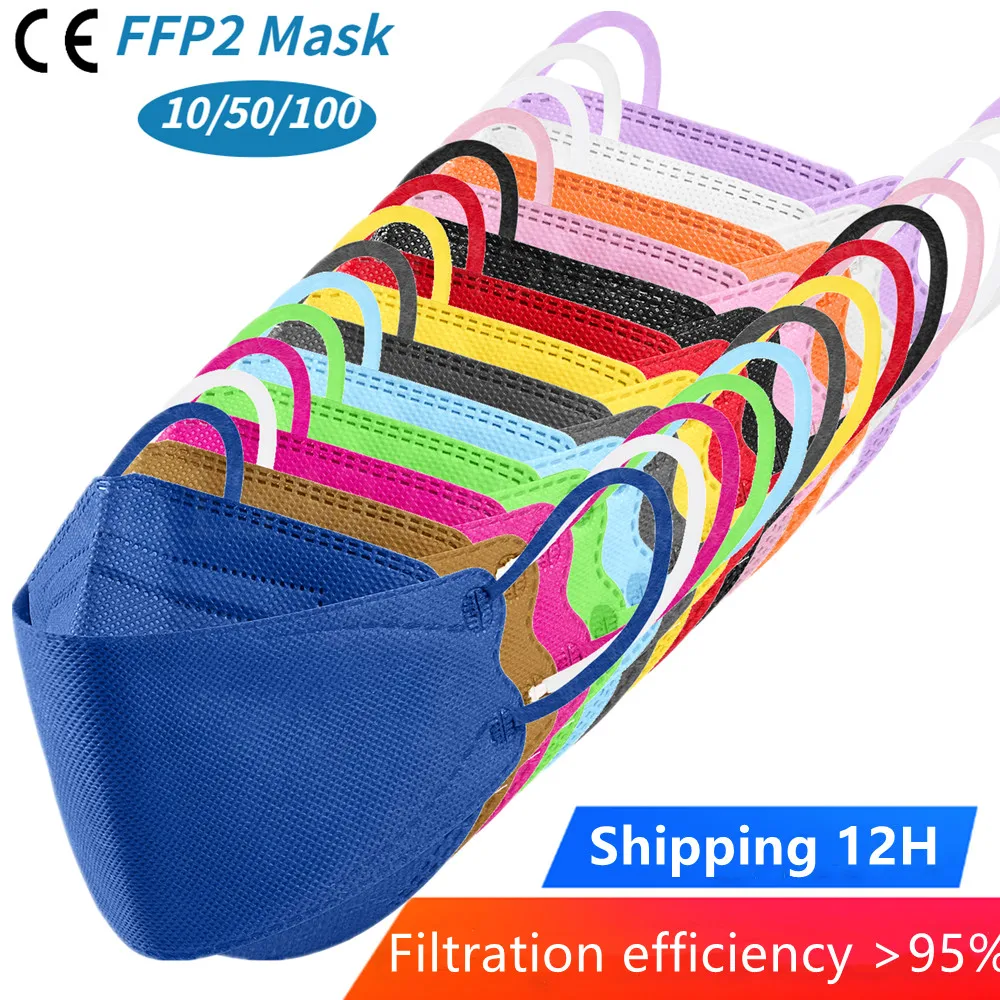 Маска для лица Mascarilla KN95 FPP2 Fish FFP2 сертифицированная цветная маска взрослых