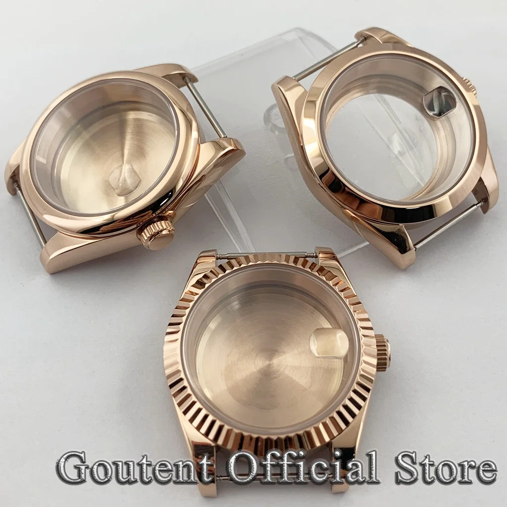 Rose Gold Sapphire Glass Watch Case, 36mm/39mm,