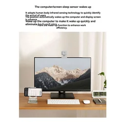 Automatic Wake - Up Sensor for Computer Lock Screen with Intelligent Infrared Technology and Easy Installation (White)