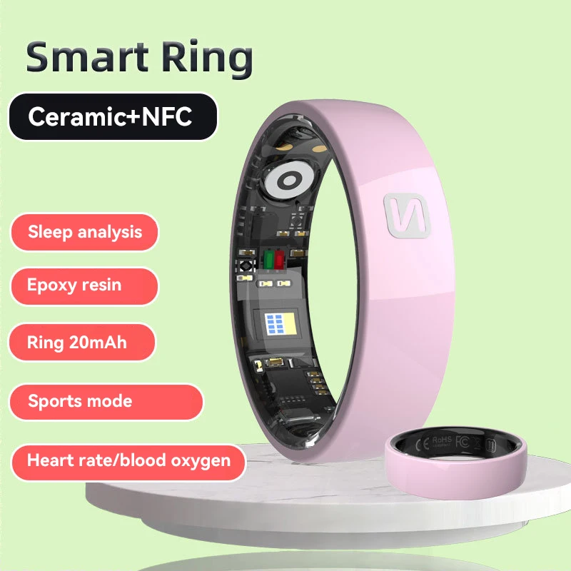 Smart Ring Fitness Tracker met Slaap Analyse, IP68 Waterdichte