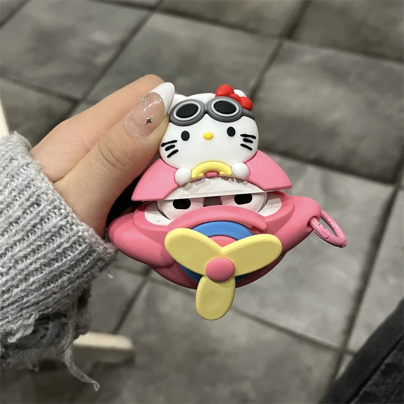 

For Airpods Pro 2 Case,Cute 3D Cartoon Aircraft Hello Kitty For Airpods 1/2 Case,Soft Silicone Earphone Cover For Airpods 3 Case