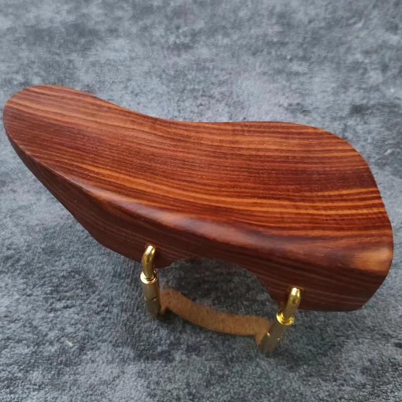 Adjustable Ebony Jujube Wood Violin Chinrest with Metal Clamp and Cork Padding